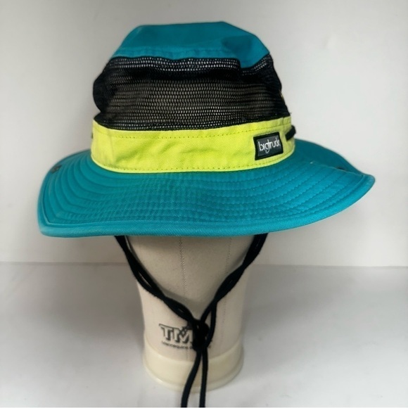 FINAL SALE Bigtruck Vented Brim Adjustable Bucket Hat Turquoise Lime OSFM - Picture 8 of 12